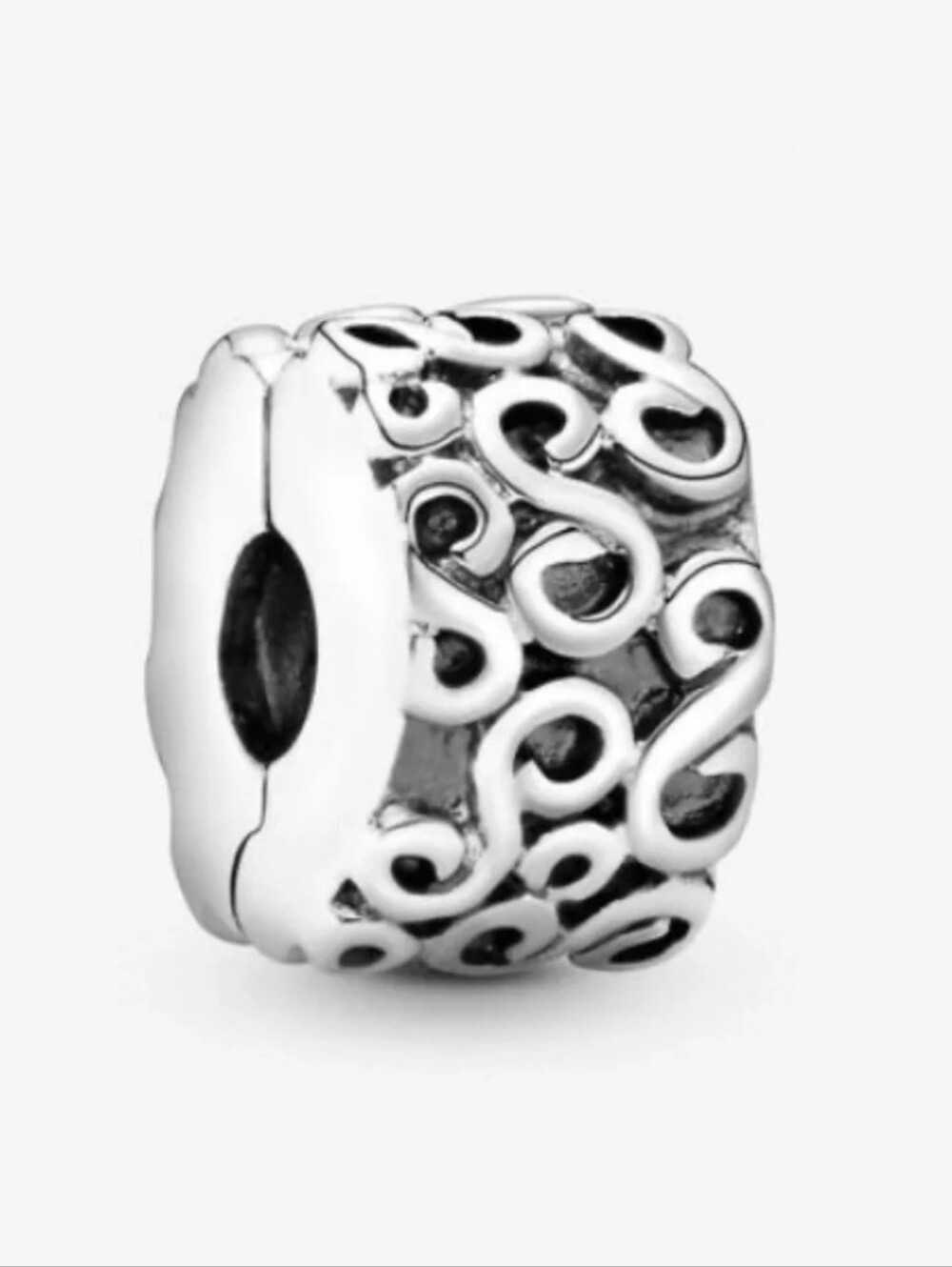 Pandora Authentic Sterling Silver Swirl Clip Bead